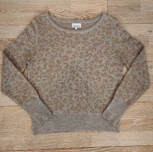 Heartloom Leopard Print Crew Neck Sweater - Brown